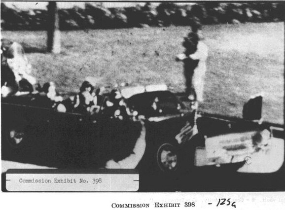 A frame from Zapruder’s famous eyewitness film from the Warren Commission report