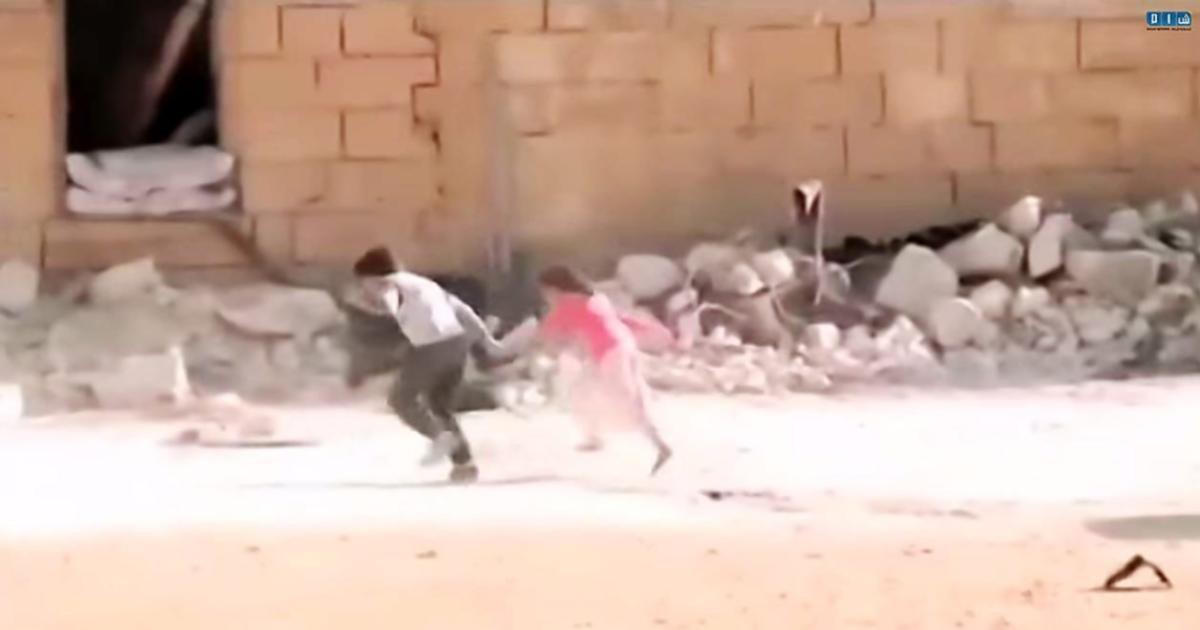 Screenshot of the “Syria Hero Boy” video purporting to show children under sniper fire in Syria but was actually filmed by Norwegian filmmakers in Malta with the intention of it being presented as real. Screenshot: SHAMSNN 