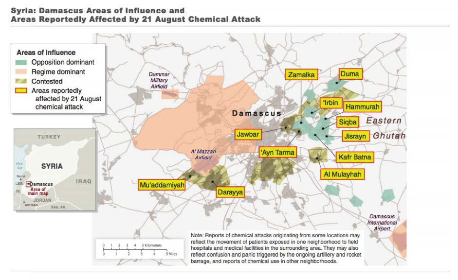 The US Government’s map of the August 21st Sarin attacks 