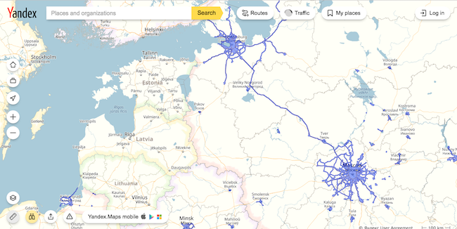 yandex maps russia st petersberg moscow