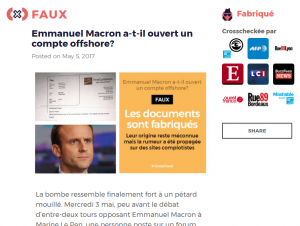 An example of the partners who signed off on the debunk to the right of the article.