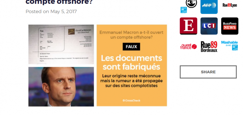 An example of the partners who signed off on the debunk to the right of the article.