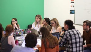 University students having verification training ahead of CrossCheck Europe