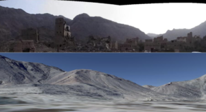 A screenshot of Google Earth's Landscape function (below) that Bellingcat's Nick Waters uses to verify locations. (Image: Nick Waters/Twitter)