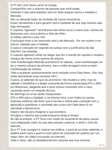 screenshot image of a viral Whatsapp message