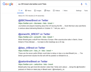 Screenshot of search string in Google search bar