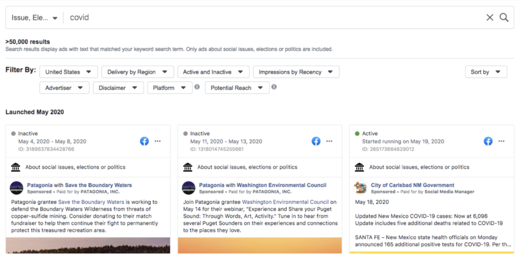 How to use Facebook’s Ad Library to find coronavirus stories