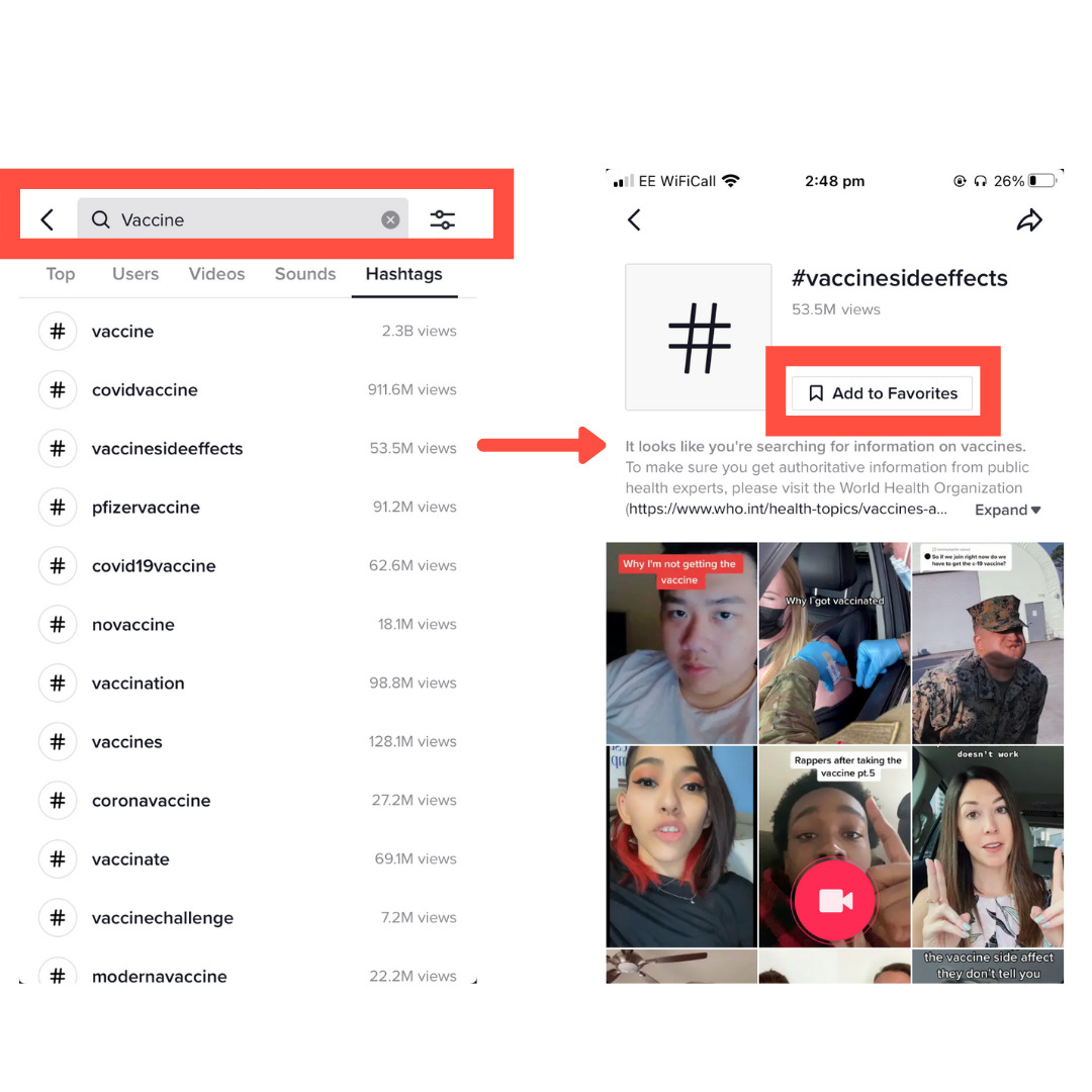 Tiktok Hashtag search APP