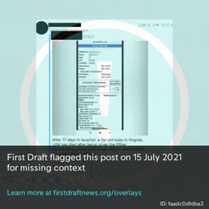 Telegram post referencing an anecdotal VAERS report without disclaimers