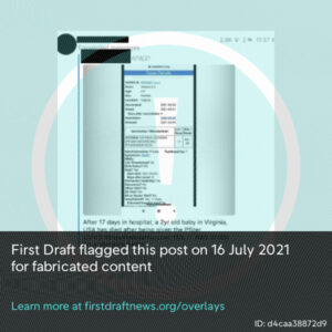 Telegram post with fabricated content