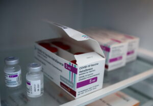 FILE PHOTO: Boxes of AstraZeneca's COVID-19 vaccine are seen at a walk-in vaccination centre in Algiers