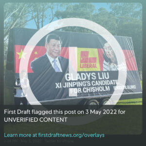 Mobile billboard that claims Chisholm MP Gladys Liu is backed by the Chinese government